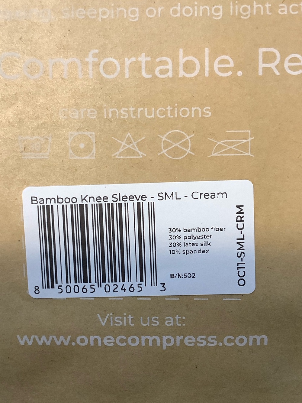 Onecompress Bamboo Knee Sleeve-Size Small - Picture 5 of 5